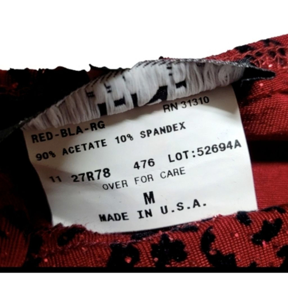 I.N. San Francisco Garnet Red Metallic Jaguar Print Cowlneck Bodycon Mini Dress - Picture 10 of 10